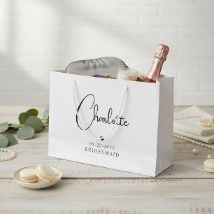Personalisierter Brautjungfern-Name Große Geschenktüte