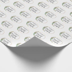 Personalisierter Brautjungfern-Wreath Grün Geschenkpapier