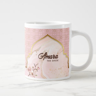 Personalisierter Brautkaffeebecher – Roségoldene B Jumbo-Tasse