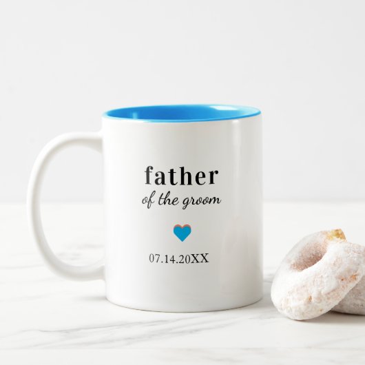 Personalisierter Brautvater Zweifarbige Tasse (Mit Donut)