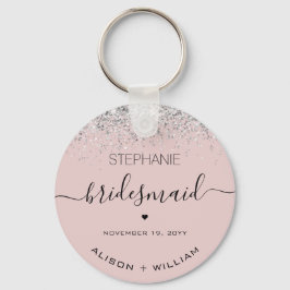 Personalisierter Bridesmaid-Glitzer-Konfetti-Effek Schlüsselanhänger