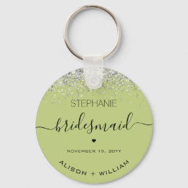 Personalisierter Bridesmaid-Glitzer-Konfetti-Effek Schlüsselanhänger