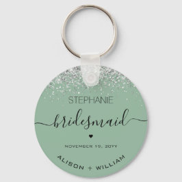 Personalisierter Bridesmaid-Glitzer-Konfetti-Effek Schlüsselanhänger
