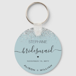 Personalisierter Bridesmaid-Glitzer-Konfetti-Effek Schlüsselanhänger
