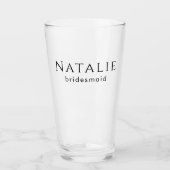 Personalisierter Bridesmaid-Junggeselinnen-Abschie Glas (Vorderseite)