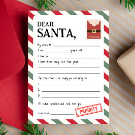 Personalisierter Brief an den Weihnachtsausweis Feiertagskarte