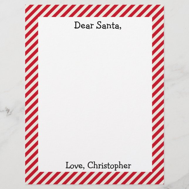 Personalisierter Brief an den Weihnachtsmann in Ro Briefbogen (Vorderseite)