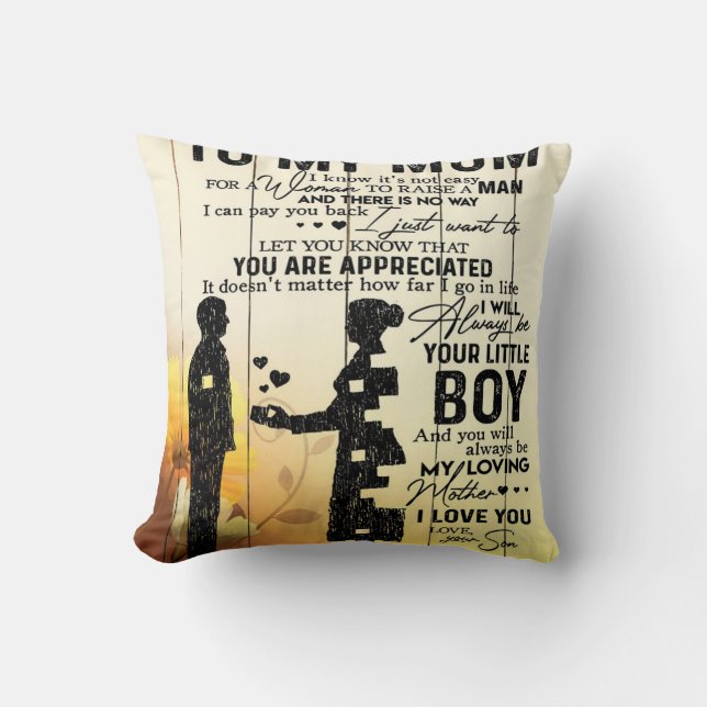 Personalisierter Brief an die Mama, an meine Mutte Kissen (Vorderseite)