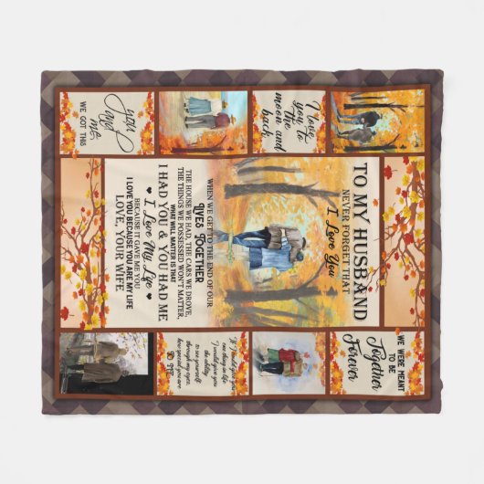 Personalisierter Brief an mein Ehemann Fleecedecke (Vorderseite (Horizontal))