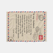 Personalisierter Brief an mein Ehemann von Ehefrau Fleecedecke (Vorderseite (Horizontal))