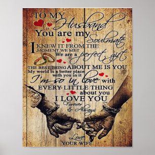 Personalisierter Brief an mein Ehemann   WOHNGESTA Poster