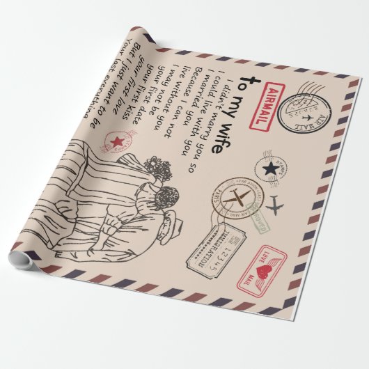 Personalisierter Brief an meine Ehefrau, Ehefrau G Geschenkpapier (Ungerollt)