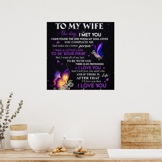 Personalisierter Brief an meine Ehefrau, Ehefrau G Poster (Küche)