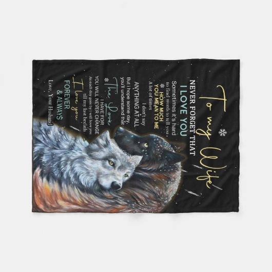 Personalisierter Brief an meine Ehefrau Fleecedecke (Vorderseite (Horizontal))