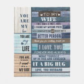 Personalisierter Brief an meine Ehefrau Fleecedecke (Vorderseite)