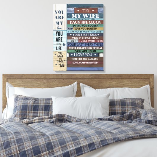 Personalisierter Brief an meine Ehefrau, Leinwanddruck (Insitu (Schlafzimmer))