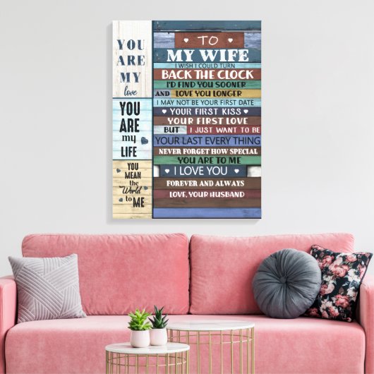 Personalisierter Brief an meine Ehefrau, Leinwanddruck (Insitu (Wohnzimmer))