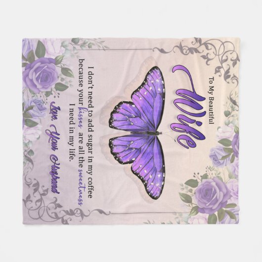 Personalisierter Brief an meine Ehefrau Liebe von Fleecedecke (Vorderseite (Horizontal))