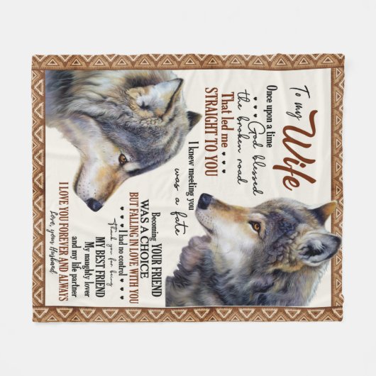 Personalisierter Brief an meine Ehefrau Liebe von  Fleecedecke (Vorderseite (Horizontal))