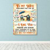 Personalisierter Brief an meine Ehefrau Liebe von  Leinwanddruck (Insitu (Holzboden))