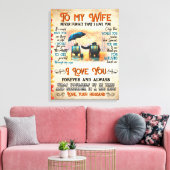 Personalisierter Brief an meine Ehefrau Liebe von  Leinwanddruck (Insitu (Wohnzimmer))