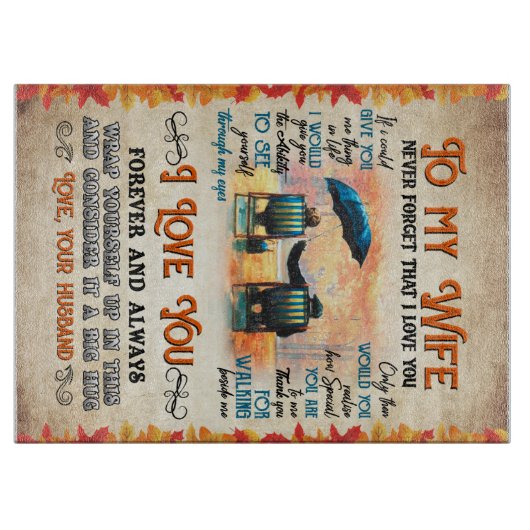 Personalisierter Brief an meine Ehefrau Liebe von  Schneidebrett (Vorderseite)