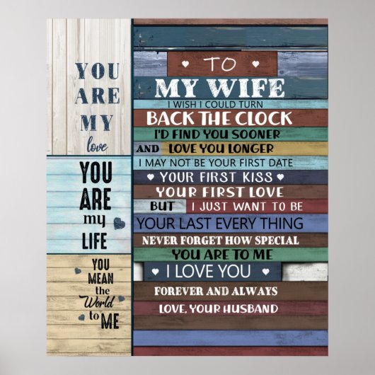 Personalisierter Brief an meine Ehefrau, Poster (Vorne)