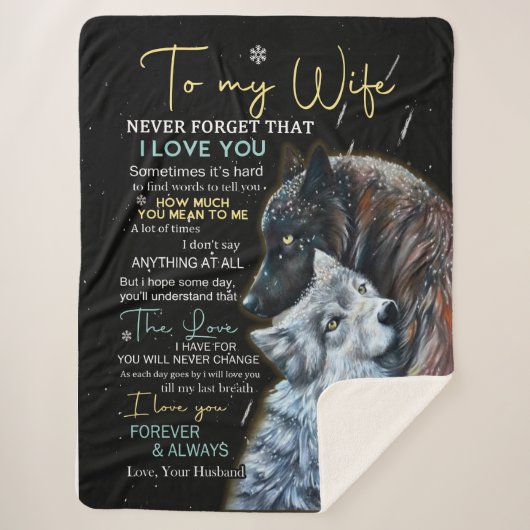 Personalisierter Brief an meine Ehefrau Sherpadecke (Vorderseite)