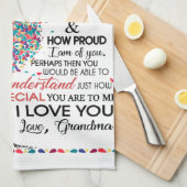 Personalisierter Brief an meine Enkelin aus Gran Geschirrtuch (Viertel Falte)