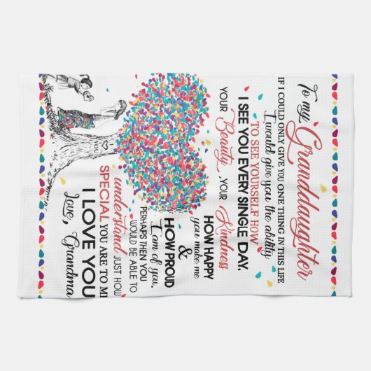 Personalisierter Brief an meine Enkelin aus Gran Geschirrtuch (Horizontal)