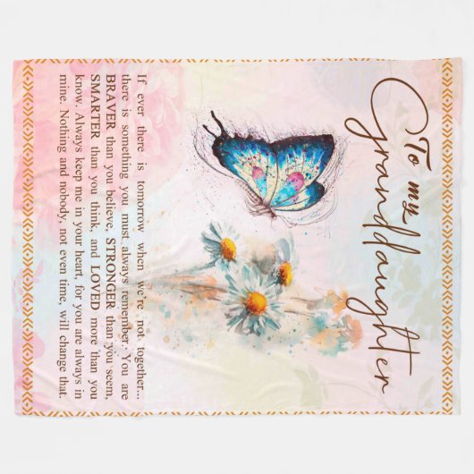 Personalisierter Brief an meine Enkelin Fleecedecke (Vorderseite (Horizontal))