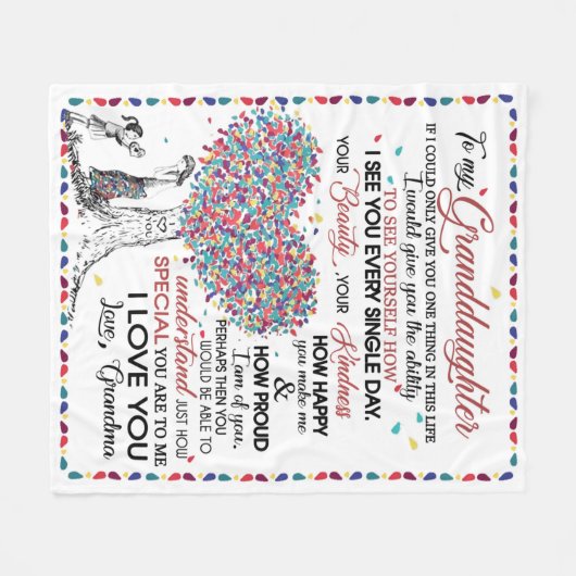 Personalisierter Brief an meine Enkelin Fleecedecke (Vorderseite (Horizontal))