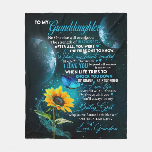 Personalisierter Brief an meine Enkelin Fleecedecke (Vorderseite)