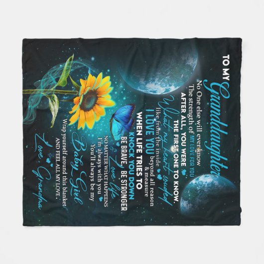 Personalisierter Brief an meine Enkelin Fleecedecke (Vorderseite (Horizontal))