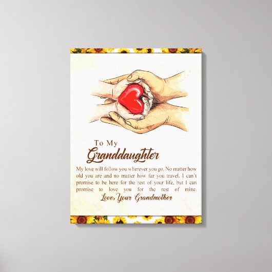 Personalisierter Brief an meine Enkelin, Leinwanddruck (Vorderseite)