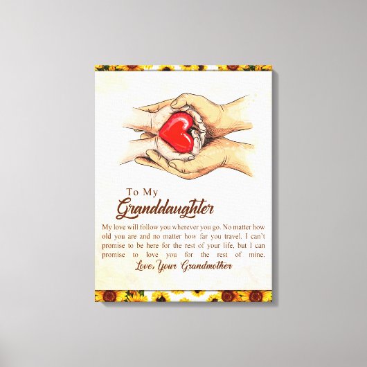 Personalisierter Brief an meine Enkelin, Leinwanddruck (Vorderseite)