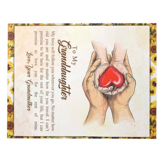 Personalisierter Brief an meine Enkelin Notizblock (Vorderseite)