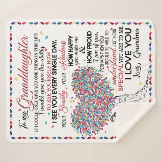 Personalisierter Brief an meine Enkelin Sherpadecke (Vorderseite (Horizontal))