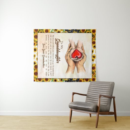 Personalisierter Brief an meine Enkelin Wandteppich (Beispiel (Horizontal))