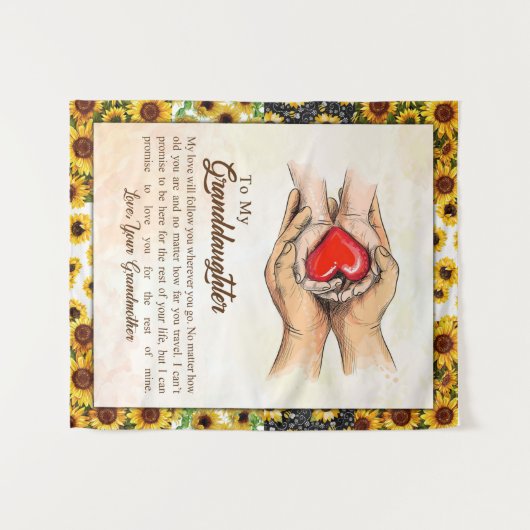 Personalisierter Brief an meine Enkelin Wandteppich (Vorderseite (Horizontal))