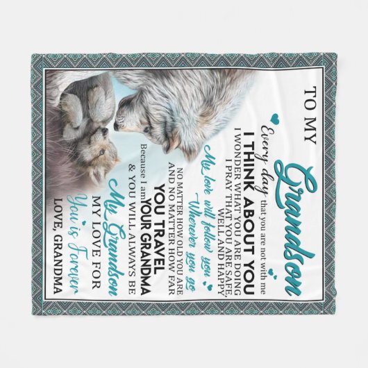 Personalisierter Brief an meine Großmutter, Liebe Fleecedecke (Vorderseite (Horizontal))