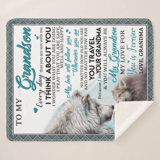 Personalisierter Brief an meine Großmutter Liebe O Sherpadecke (Vorderseite (Horizontal))