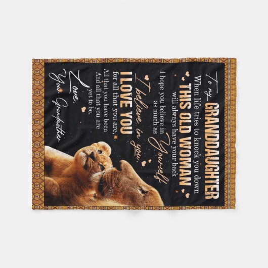 Personalisierter Brief an meine Großmutter von Gra Fleecedecke (Vorderseite (Horizontal))