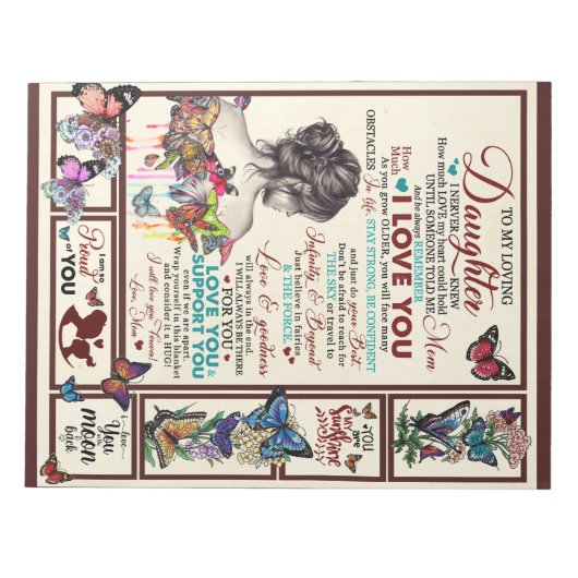 Personalisierter Brief an meine liebende Tochter Notizblock (Vorderseite)