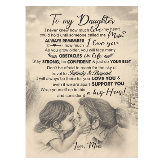 Personalisierter Brief an meine Tochter aus der Ma Tischdecke (Vorderseite)