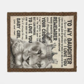 Personalisierter Brief an meine Tochter Fleecedecke (Vorderseite (Horizontal))