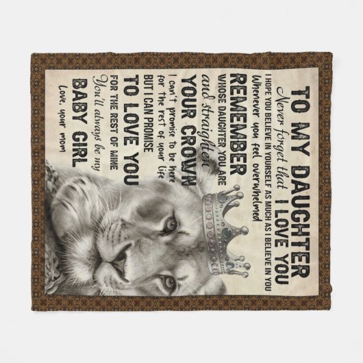 Personalisierter Brief an meine Tochter Fleecedecke (Vorderseite (Horizontal))