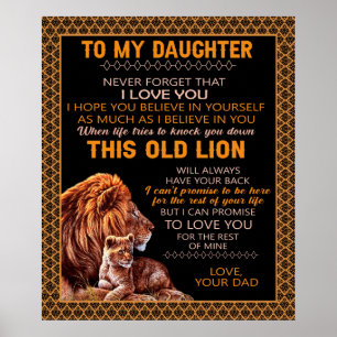 Personalisierter Brief an meine Tochter Liebe aus  Poster