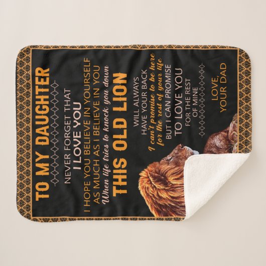 Personalisierter Brief an meine Tochter Liebe aus Sherpadecke (Vorderseite (Horizontal))