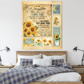 Personalisierter Brief an meine Tochter Vintag Leinwanddruck (Insitu (Schlafzimmer))